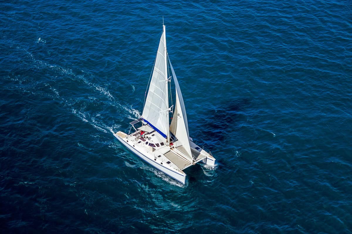 vue aérienne d'un catamaran