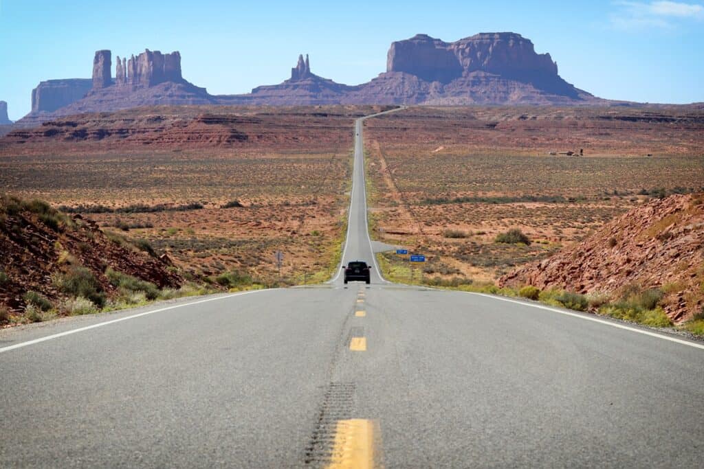 La colline de "Forrest Gump". Emplacement du film. Monument Valley Road trip, Arizona, États-Unis