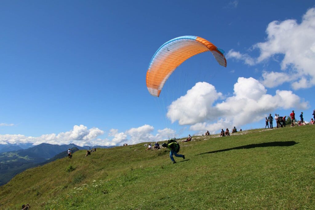 départ vol en parapente